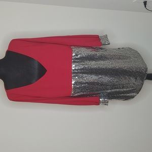 Rosegal size 2X (18) red dress with grey sequins
